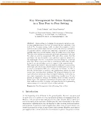 Key Management for Onion Routing in a True Peer to Peer Setting