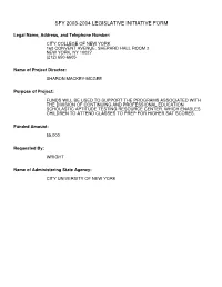 Sfy 2003-2004 Legislative Initiative Form