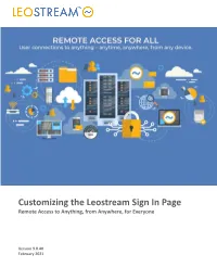 Sign-In Page Customization Guide