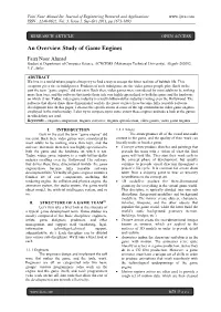 An Overview Study of Game Engines