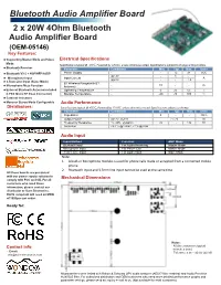 Bluetooth Audio Amplifier Board