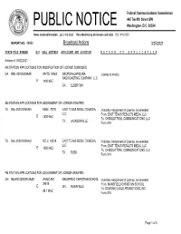 Broadcast Actions 3/25/2021