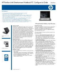 HP Pavilion Data Sheet