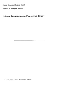 Mineral Reconnaissance Programme Report