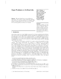 Open Problems in Artificial Life