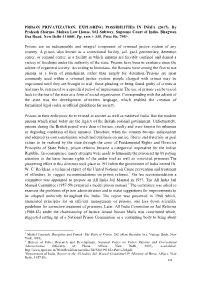 Prison Privatization: Exploring Possibilities in India-2017