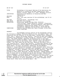 Reproductions Supplied by EDRS Are the Best That Can Be Made from the Original Document