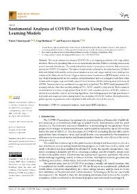 Sentimental Analysis of COVID-19 Tweets Using Deep Learning Models
