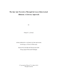 The Qurʾānic Narratives Through the Lens of Intertextual Allusions: a Literary Approach