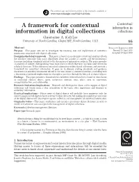 A Framework for Contextual Information in Digital Collections