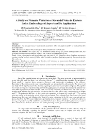 A Study on Numeric Variation of Gonadal Veins in Eastern India: Embryological Aspect and Its Application