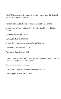 A Tale of Two Cities: Factor Accumulation and Technical Change in Hong Kong and Singapore