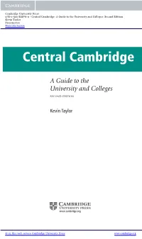 Central Cambridge: a Guide to the University and Colleges: Second Edition Kevin Taylor Frontmatter More Information