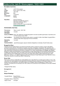 Guide to the Jack B. Moore Papers, 1922-1993 Descriptive Summary