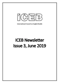 ICEB Newsletter Issue 3, June 2019