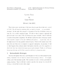 Lecture Notes on Game Theory