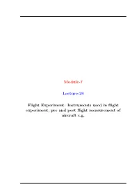 Module-7 Lecture-29 Flight Experiment
