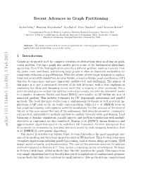 Recent Advances in Graph Partitioning