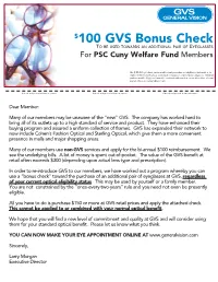 100 GVS Bonus Check to B E U S E D T O W a R D S a N a D D I T I O N a L P a I R O F Ey E G L a S S E S for PSC Cuny Welfare Fund Members
