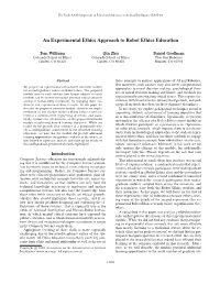 An Experimental Ethics Approach to Robot Ethics Education