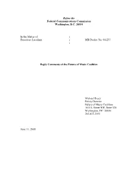 FMC Localism Reply Comments