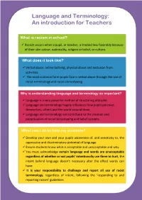 Language and Terminology: an Introduction for Teachers