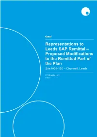 Representations to Leeds SAP Remittal – Proposed Modifications to the Remitted Part of the Plan Site HG2-150 – Churwell, Leeds