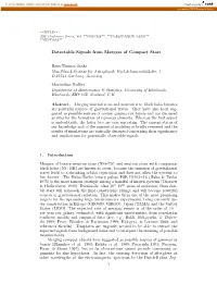 Detectable Signals from Mergers of Compact Stars