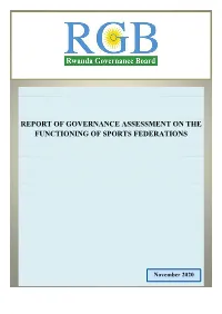 Report of Governance Assessment on the Functioning of Sports Federations