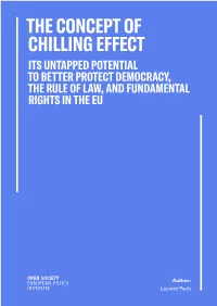 The Concept of Chilling Effect Its Untapped Potential to Better Protect Democracy, the Rule of Law, and Fundamental Rights in the Eu