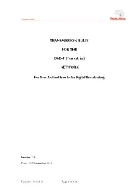Transmission Rules for the Dvb-T