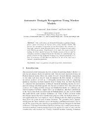 Automatic Dastgah Recognition Using Markov Models