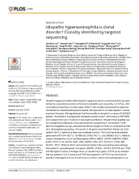 Clonality Identified by Targeted Sequencing