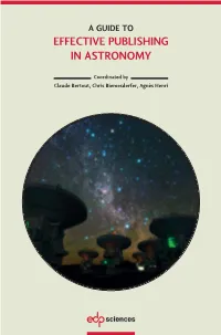 Effective Publishing in Astronomy