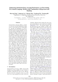 Enhancing Automated Essay Scoring Performance Via Fine-Tuning Pre-Trained Language Models with Combination of Regression and Ranking