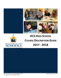 Hcshigh School Course Description Guide 2017-2018