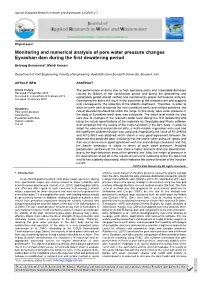 Monitoring and Numerical Analysis of Pore Water Pressure Changes Eyvashan Dam During the First Dewatering Period