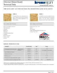 Oriented Strand Board Technical Data