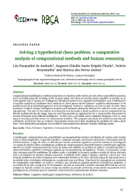 Solving a Hypothetical Chess Problem: a Comparative Analysis of Computational Methods and Human Reasoning