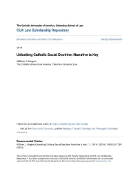 Unlocking Catholic Social Doctrine: Narrative Is Key