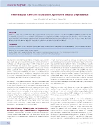 Vitreomacular Adhesion in Exudative Age-Related Macular Degeneration