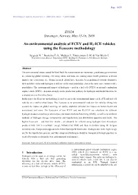 An Environmental Analysis of FCEV and H2-ICE Vehicles Using the Ecoscore Methodology