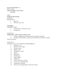 Chap0701]CHAPTER 7:01 PENAL CODE ARRANGEMENT of SECTIONS SECTION