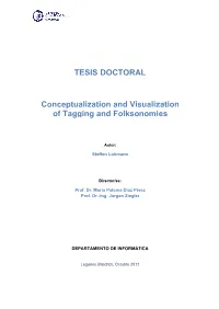 Conceptualization and Visualization of Tagging and Folksonomies Is the Main Reason Why Both Are Jointly Investigated in This Thesis