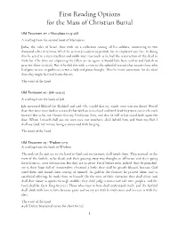 First Reading Options for the Mass of Christian Burial