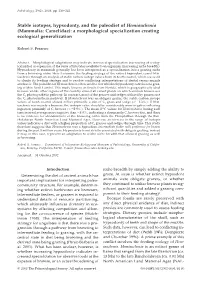 Stable Isotopes, Hypsodonty, and the Paleodiet of Hemiauchenia (Mammalia: Camelidae): a Morphological Specialization Creating Ecological Generalization