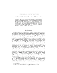 A Primer of Simple Theories
