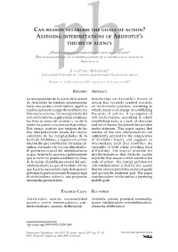 Can Reason Establish the Goals of Action? Assessing Interpretations of Aristotle’S Theory of Agency