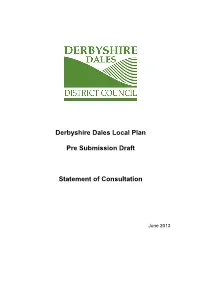 Derbyshire Dales Local Plan Pre Submission Draft Statement Of