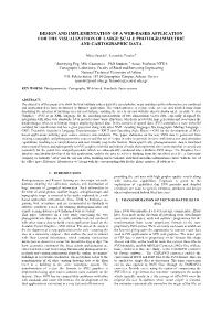 Design and Implementation of a Web-Based Application for the Visualization of Large Scale Photogrammetric and Cartographic Data